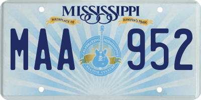 MS license plate MAA952