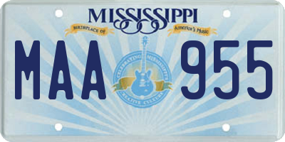 MS license plate MAA955