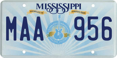 MS license plate MAA956