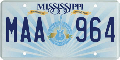 MS license plate MAA964