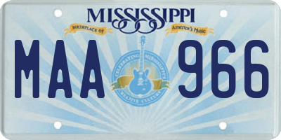 MS license plate MAA966
