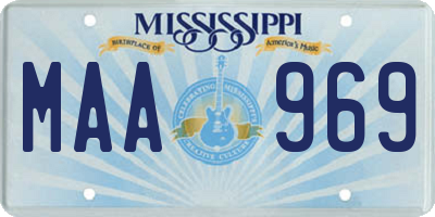 MS license plate MAA969