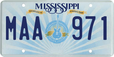 MS license plate MAA971