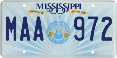 MS license plate MAA972