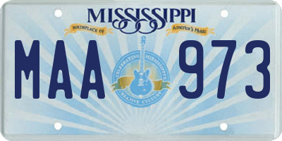 MS license plate MAA973