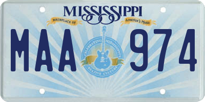 MS license plate MAA974