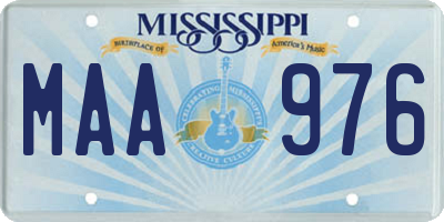 MS license plate MAA976