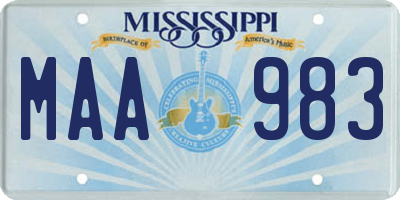 MS license plate MAA983