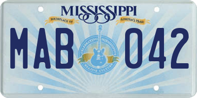 MS license plate MAB042