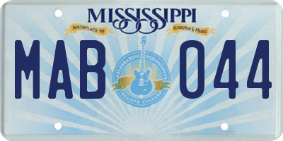 MS license plate MAB044