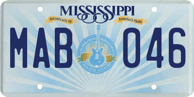 MS license plate MAB046