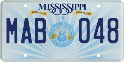 MS license plate MAB048