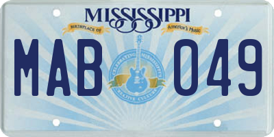 MS license plate MAB049