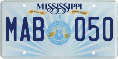 MS license plate MAB050