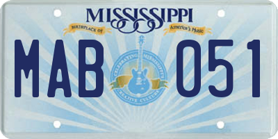MS license plate MAB051