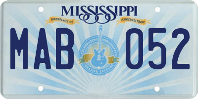 MS license plate MAB052