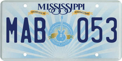 MS license plate MAB053