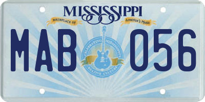MS license plate MAB056