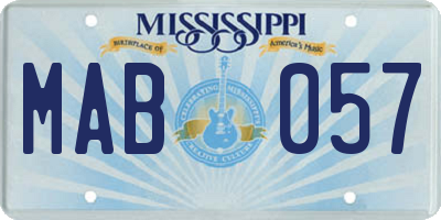 MS license plate MAB057