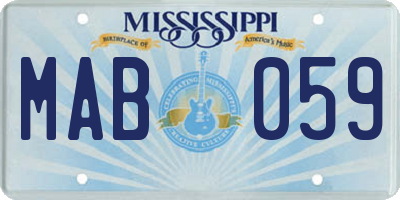 MS license plate MAB059