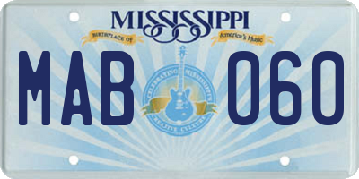 MS license plate MAB060