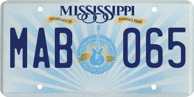 MS license plate MAB065