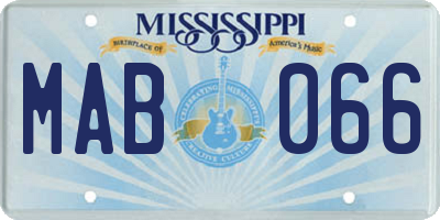 MS license plate MAB066