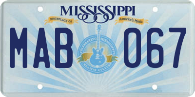 MS license plate MAB067