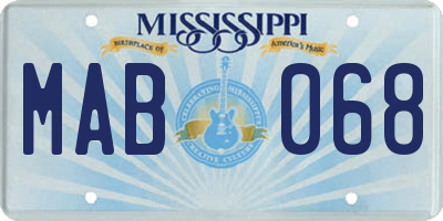 MS license plate MAB068