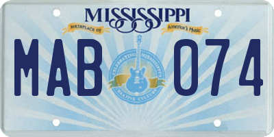 MS license plate MAB074