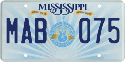 MS license plate MAB075
