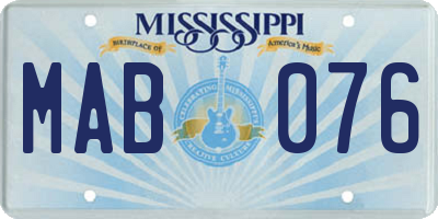 MS license plate MAB076