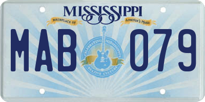 MS license plate MAB079