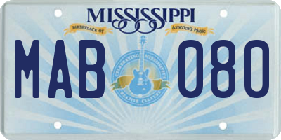 MS license plate MAB080