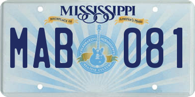 MS license plate MAB081