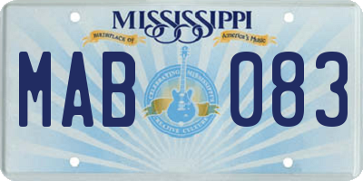 MS license plate MAB083