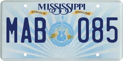 MS license plate MAB085