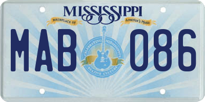 MS license plate MAB086