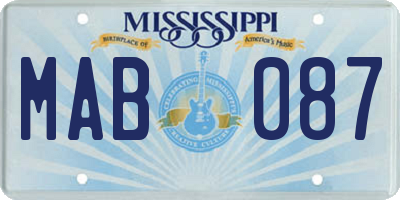 MS license plate MAB087