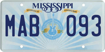 MS license plate MAB093