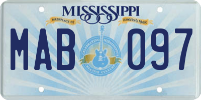 MS license plate MAB097