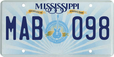 MS license plate MAB098