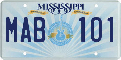MS license plate MAB101
