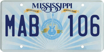 MS license plate MAB106