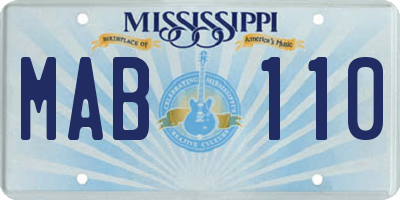 MS license plate MAB110