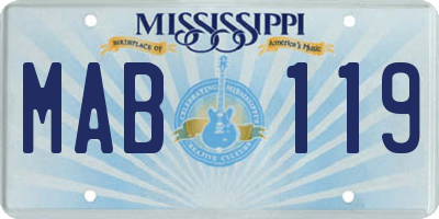 MS license plate MAB119
