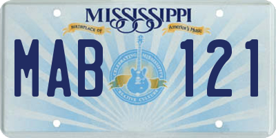MS license plate MAB121