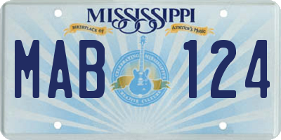 MS license plate MAB124