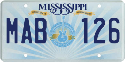 MS license plate MAB126