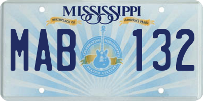 MS license plate MAB132